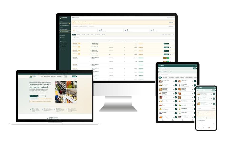 Gestión de Pedidos en ordenador, portátil, tableta y móvil: gestor de pedidos, catálogo en internet y app del comercial